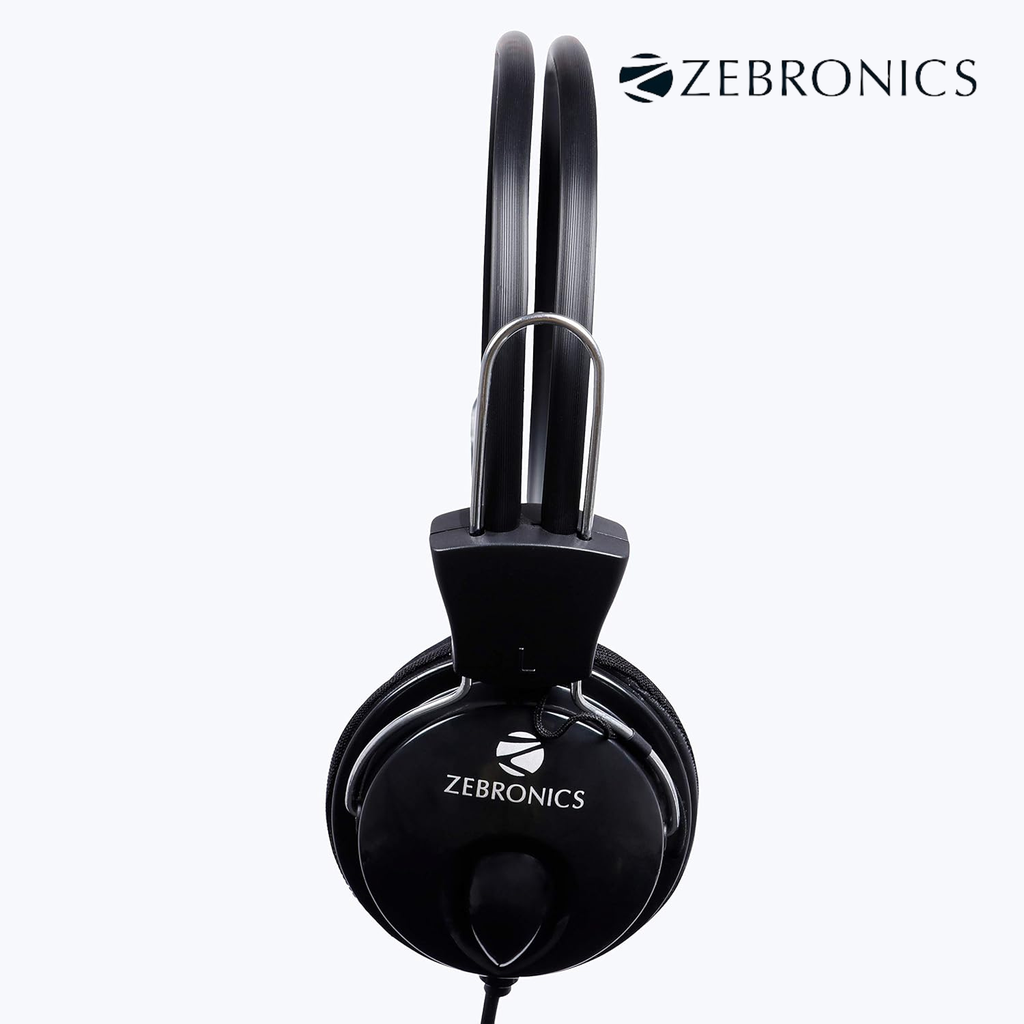 ZEBRONICS Zeb Pleasant Wired Over The Ear Headphone with Mic (Black)