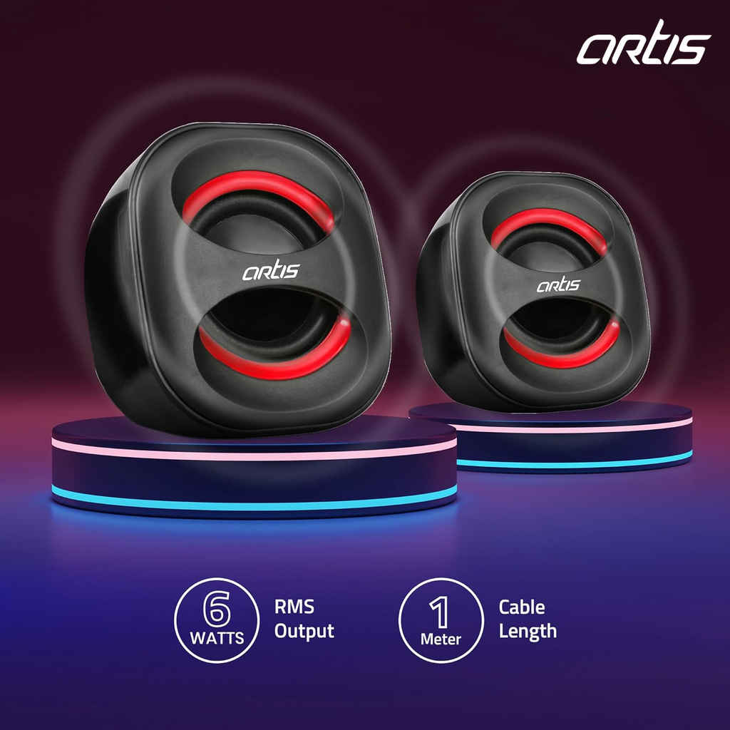 Artis Mini 2.0 USB Multimedia Speakers (Black)