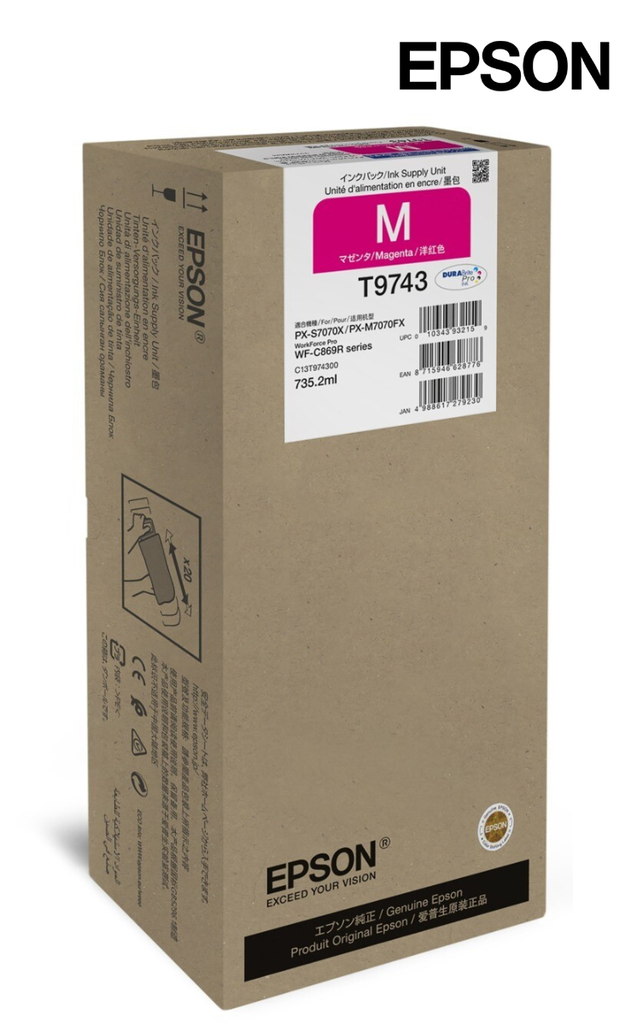 Epson T9743 Magenta Ink Cartridge, 735.2ml