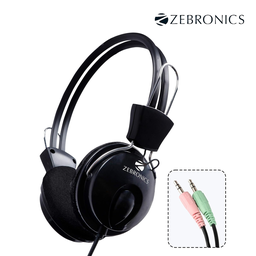 [Zeb-Pleasent] ZEBRONICS Zeb Pleasant Wired Over The Ear Headphone with Mic(Pack of 5)